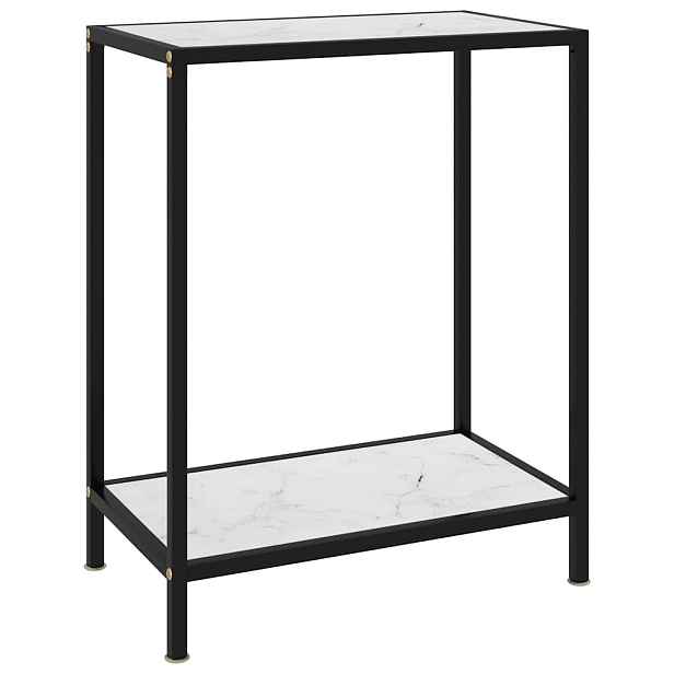 vidaXL Konzolový stolek bílý 60 x 35 x 75 cm tvrzené sklo