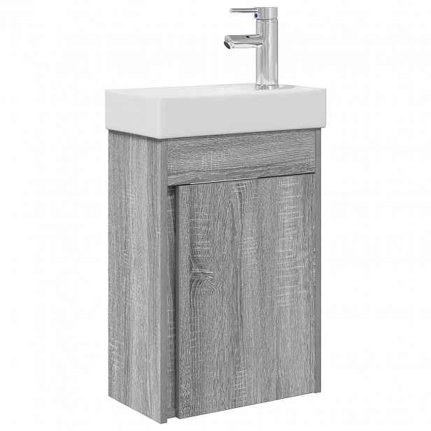 vidaXL Koupelnová skříňka s baterií Šedý Sonoma 40,5 x 22,5 x 62 cm