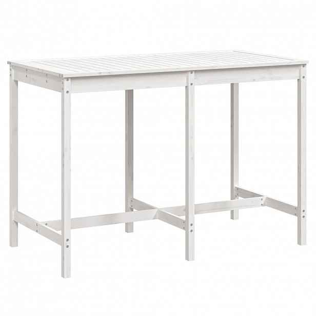 vidaXL Zahradní stůl bílý 159,5 x 82,5 x 110 cm masivní borové dřevo