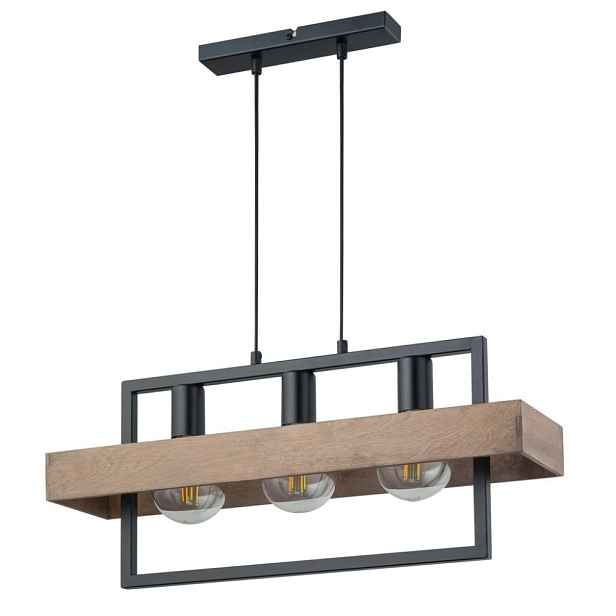 Závěsná Stropní Svítidlo Převis Robin 3 Zdroje E27 Překližka Sigma Osvětlení 80 cm