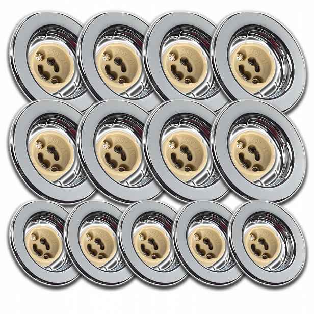 13x Halogenová Led Stropní Lampa Podomítková Žárovka GU10 1,5W Chrom