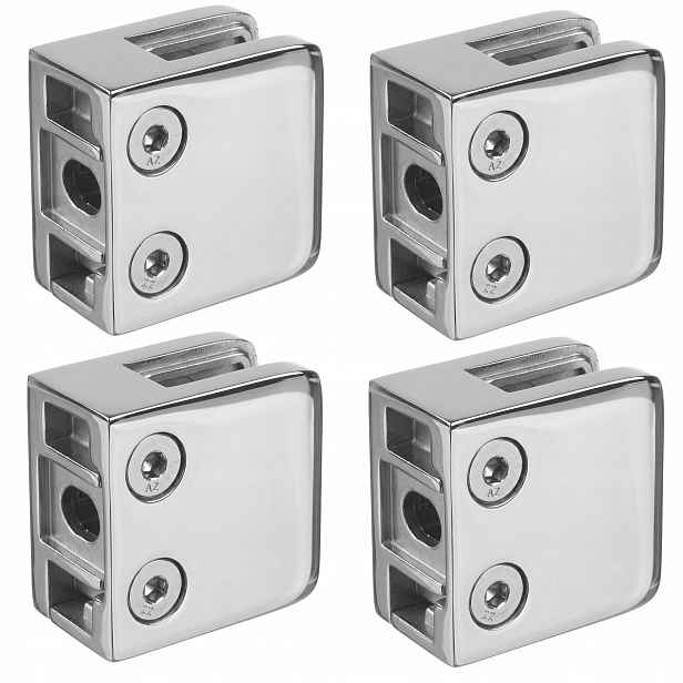 Držák na sklo 45x45 mm Leštěný nerez Držák na skleněné zábradlí