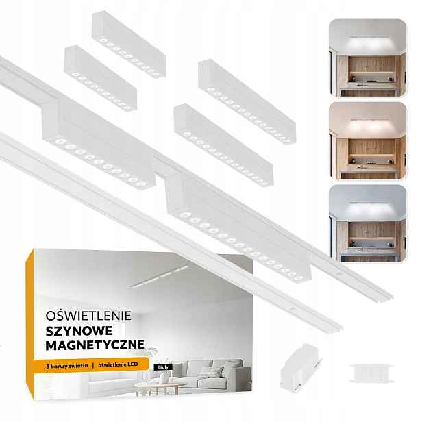 Magnetické kolejnicové osvětlení 2x Kolejnice 1m 2x 10W 2x15W Led lampa
