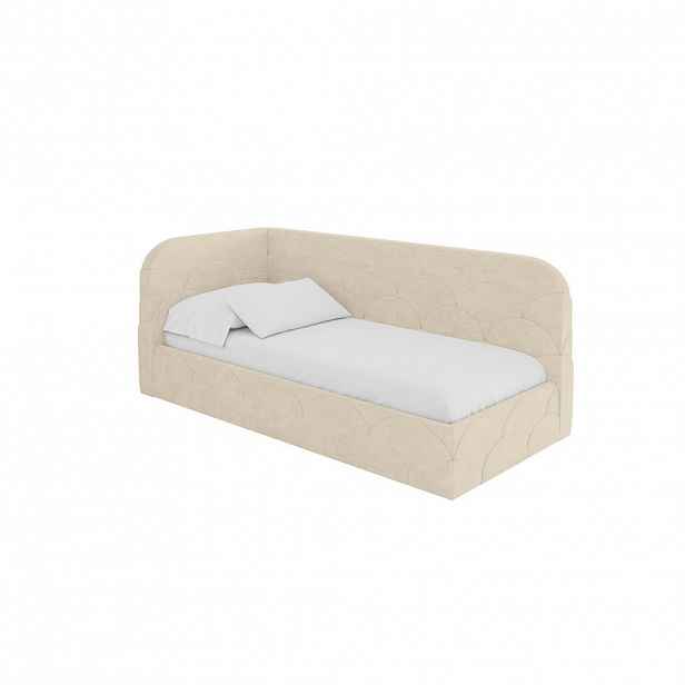 ALTDECOR JEDNOLŮŽKOVÁ POSTEL pro mládež s úložným prostorem, vpravo - ELRY 80x200 béžová