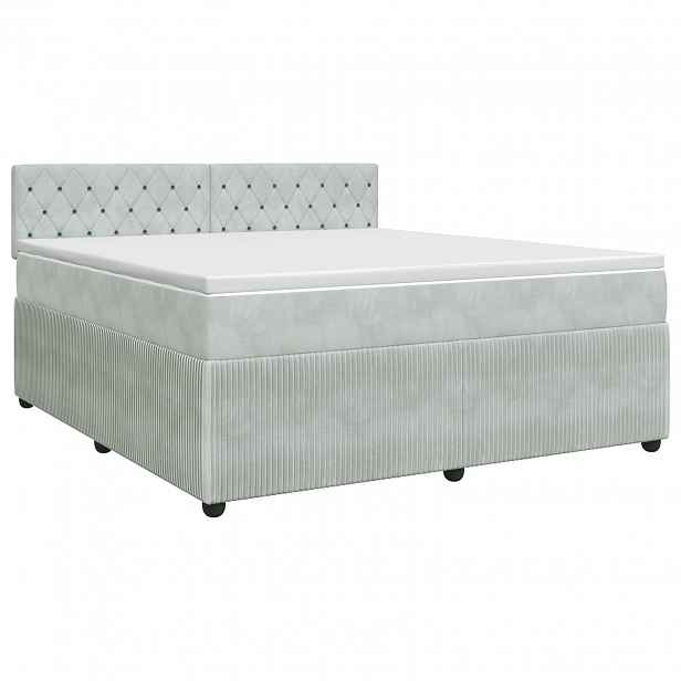 vidaXL Postel boxspring s matrací Světle šedá 140 x 190 cm Samet