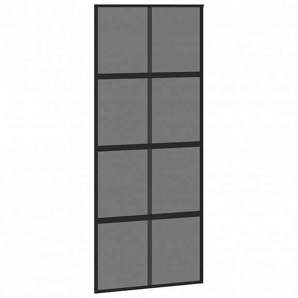 vidaXL Posuvné dveře černé 90 x 205 cm tvrzené sklo a hliník