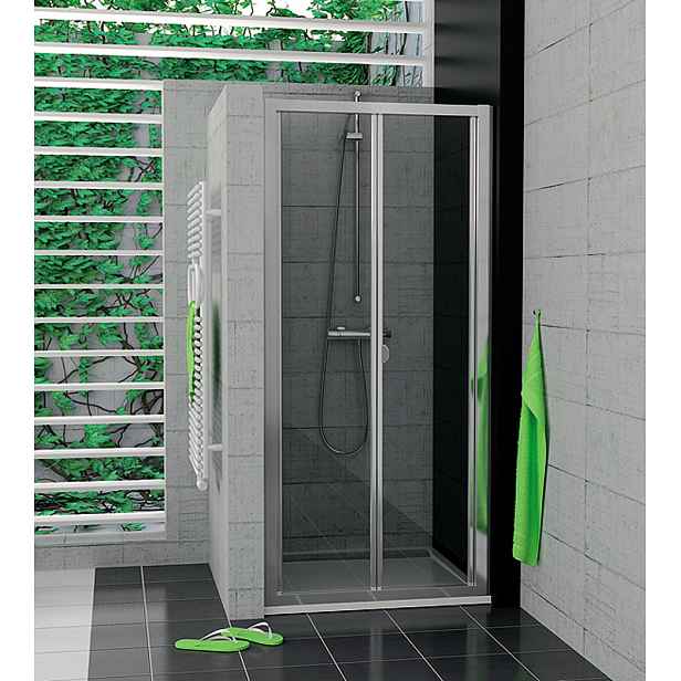 SanSwiss TOPK 0750 50 07 Zalamovací dveře 75 cm, aluchrom/sklo