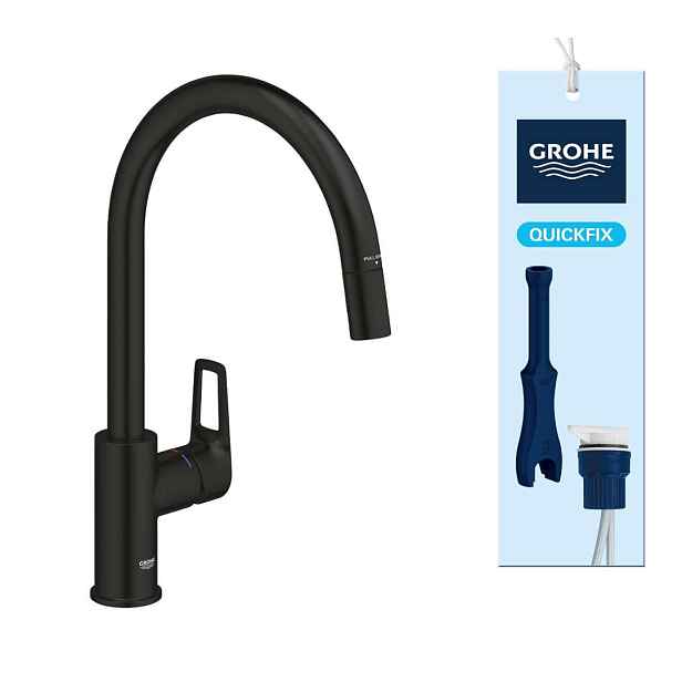 Grohe Start Loop - Dřezová baterie s výsuvnou koncovkou, matná černá 305562430