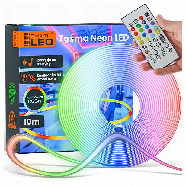 Neon Led pásek Rgbw Cct 10 metrů Sada ovladače Dálkový Ovladač Napájecí zdroj Hudba