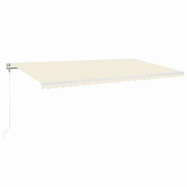 vidaXL Automatická markýza LED a senzor větru 600 x 300 cm krémová