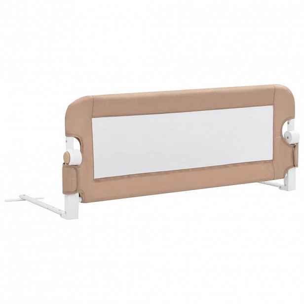 vidaXL Dětská zábrana k postýlce taupe 102 x 42 cm polyester
