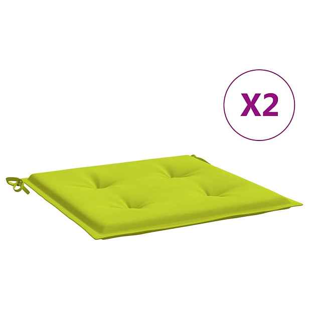 vidaXL Podušky na zahradní židli 2 ks jasně zelené 50x50x4 cm oxford