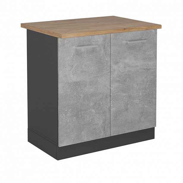 Vicco SKŘÍŇKA POD DŘEZ R-Line Beton 80 cm , PD Dub