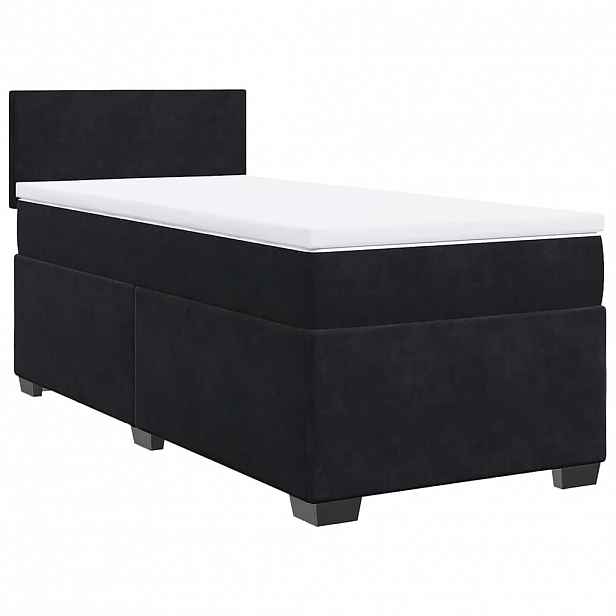 vidaXL Box spring postel s matrací černá 80 x 200 cm samet