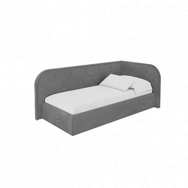 ALTDECOR JEDNOLŮŽKOVÁ POSTEL pro mládež s úložným prostorem, vlevo - JAXY 90x200 tmavě šedá