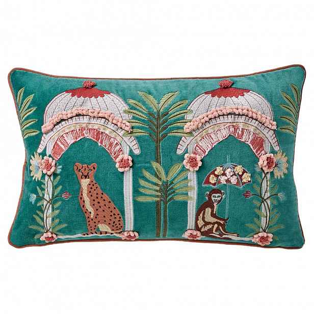 Butlers BOHEMIAN Polštář Indie 50 x 30 cm - tyrkysová