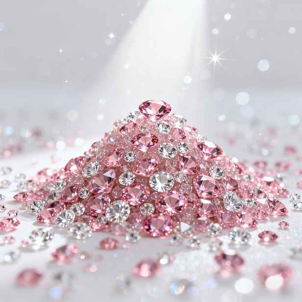 TEMU 660 ks akrylových drahokamů 20/10/8/6 mm pro výplň váz, růžové diamanty, plovoucí svíčky, dekorace na večírek s umělými diamanty, výplň váz,