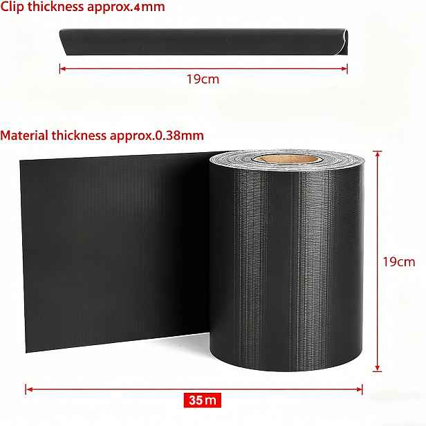 TEMU Zástěna na plot 35M X 19Cm se 26 klipy, Zástěna na plot 50M X 19Cm klipy, Fólie na plot PVC Zástěna na plot Dvojitá tyčová rohož pro zahradní