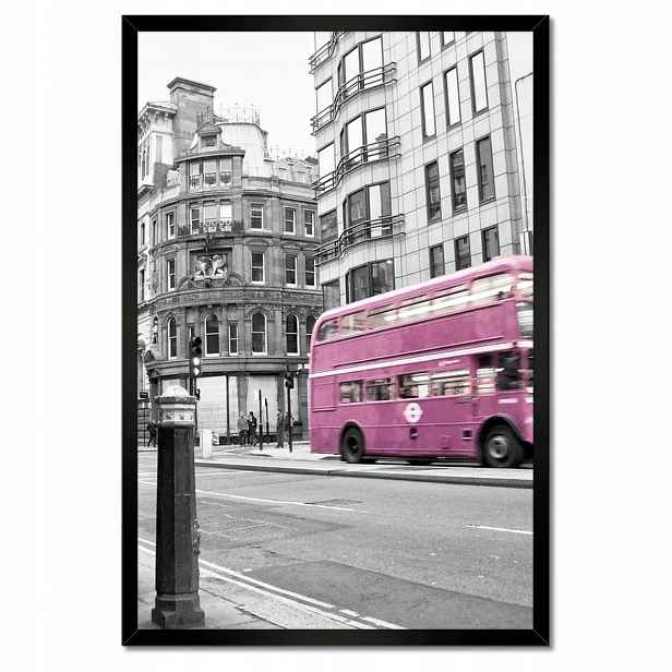 Plakáty v rámu 40x60 Pudrově růžový autobus