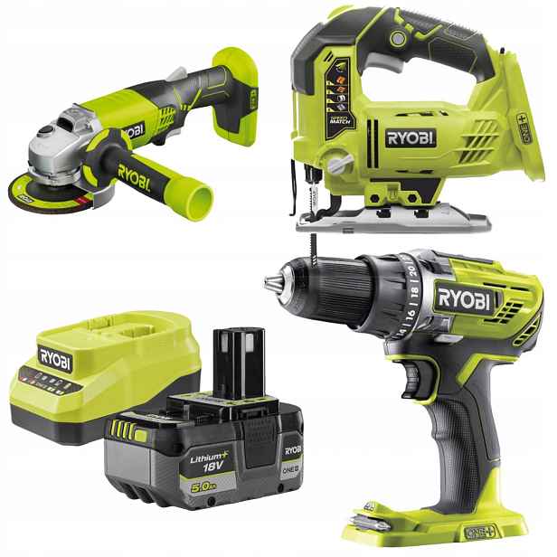Ryobi Sada Nářadí Combo 3 Elementy 18V Akumulátor S Nabíječkou 18V