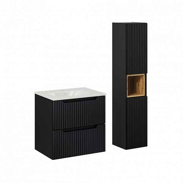 Petits-meubles KOUPELNOVÝ NÁBYTEK 60cm Riva 2er-Set Černá