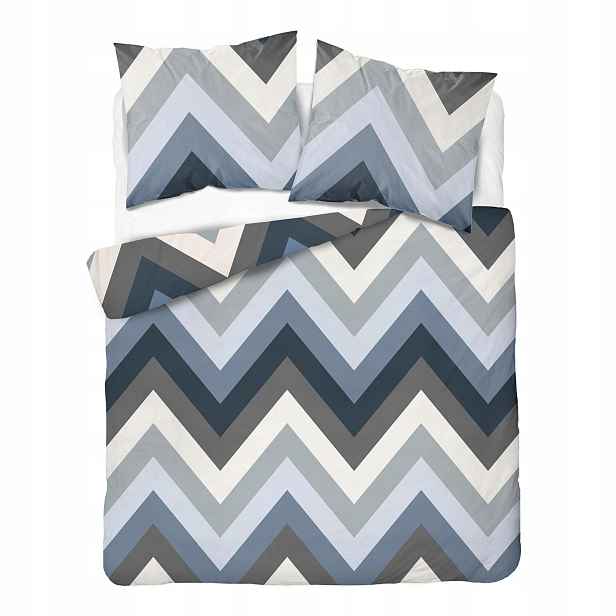 Povlečení 160x200 modrá šedá s cikcaky 6063 B Home Satin