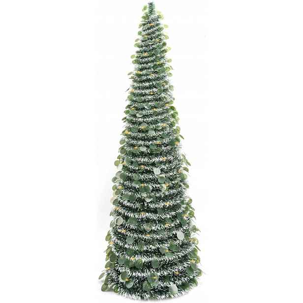 Umělý Vánoční Stromeček Slim Úzký 150 cm Skládací Pop-up s Led světly