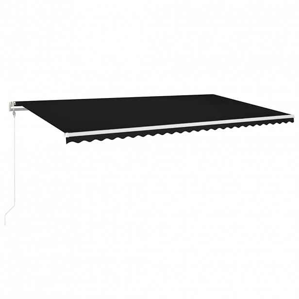 vidaXL Automatická markýza LED a senzor větru 600 x 300 cm antracitová