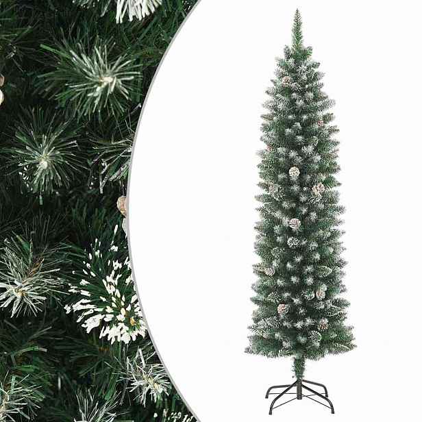 vidaXL Umělý úzký vánoční stromek se stojanem 210 cm PVC