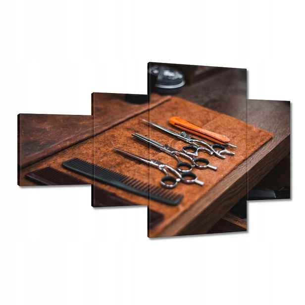 Obrazy 130x80 Barberské doplňky
