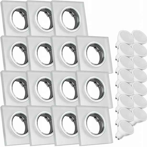 15X Skleněná Lampička Moderní Svítidlo Čtverec Silné Sklo 7W Led Žárovka