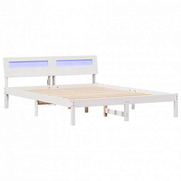 vidaXL Rám postele s čelo Bílá 140 x 200 cm Masivní borové dřevo