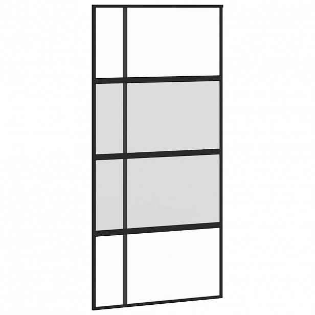 vidaXL Posuvné dveře černé 102,5 x 205 cm tvrzené sklo a hliník