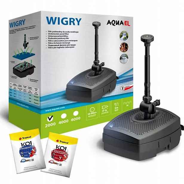 Aquael Wigry 2000 Podvodní filtr 3v1 s Uv-c fontánou 5W do oka Bonus