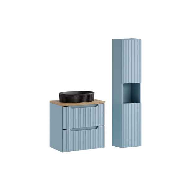 Comad Koupelnová sestava Nova Denim Beyond s deskou a umyvadlem 60 cm modrá/dub coast evoke