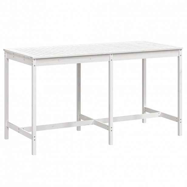 vidaXL Zahradní stůl bílý 203,5 x 90 x 110 cm masivní borové dřevo