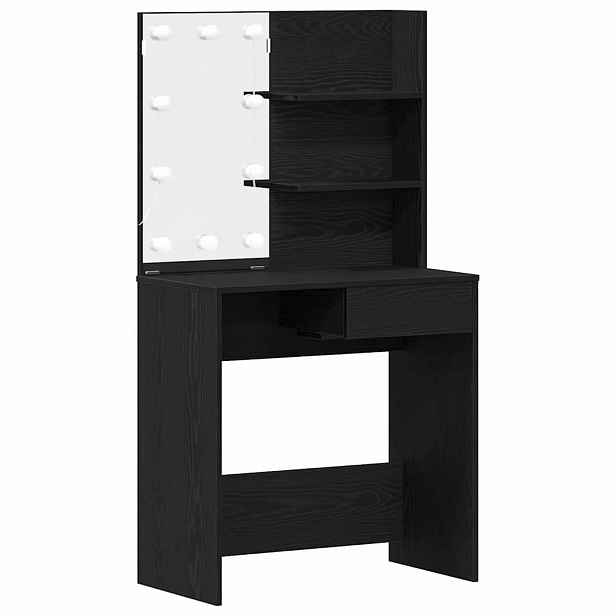 vidaXL Kosmetický stůl Černý dub 74,5 x 40 x 141 cm Kompozitní dřevo