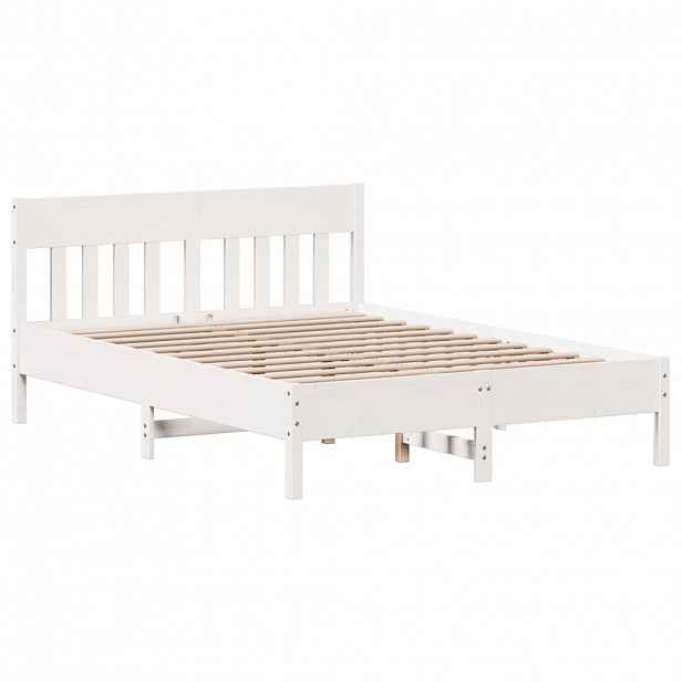 vidaXL Postel bez matrace bílá 140 x 190 cm masivní borovice