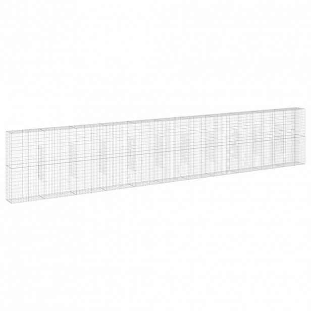 vidaXL Gabionový koš s víkem 1 100 x 50 x 200 cm pozinkované železo