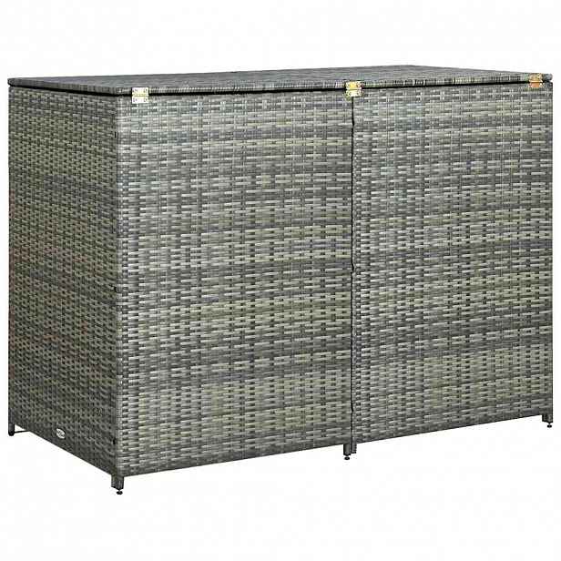 vidaXL Přístřešek na dvě popelnice polyratan antracitový 148x77x111 cm