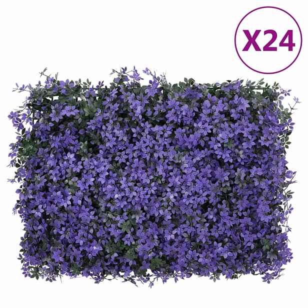 vidaXL Umělý listnatý plot 24 ks fialový 40 x 60 cm