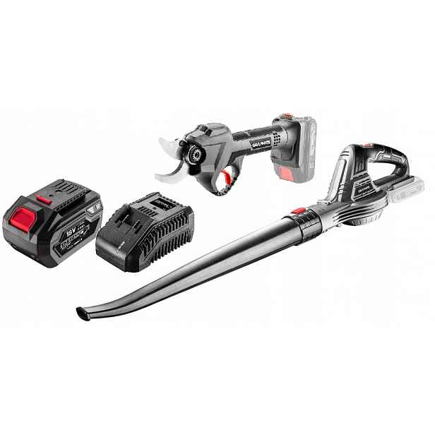Graphite Sada Elektronářadí Pro Zahradu Energy+ 18V 6AH Zahradní Nůžky Dmychadlo