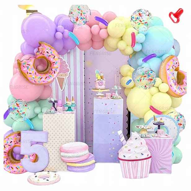 Pastelová Balónková Dekorace Pro Děti Křtiny, 1 Rok, Narozeniny Baby Shower