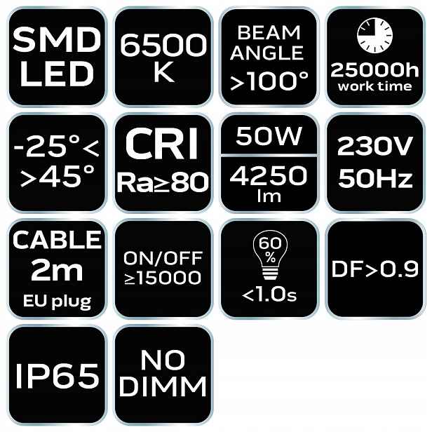 Reflektor 50W Smd Led 4250 lm 230V přenosný
