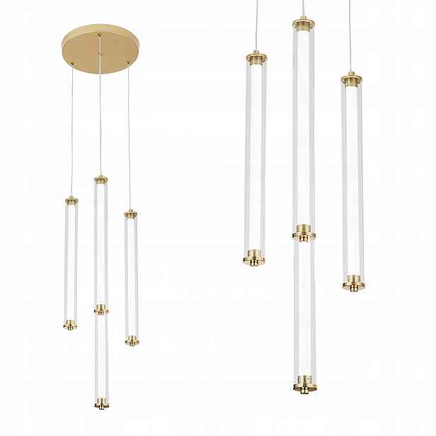 Závěsná Led lampa bílá tuba 3-bodová zlatá maskovací elegantní ozdobná