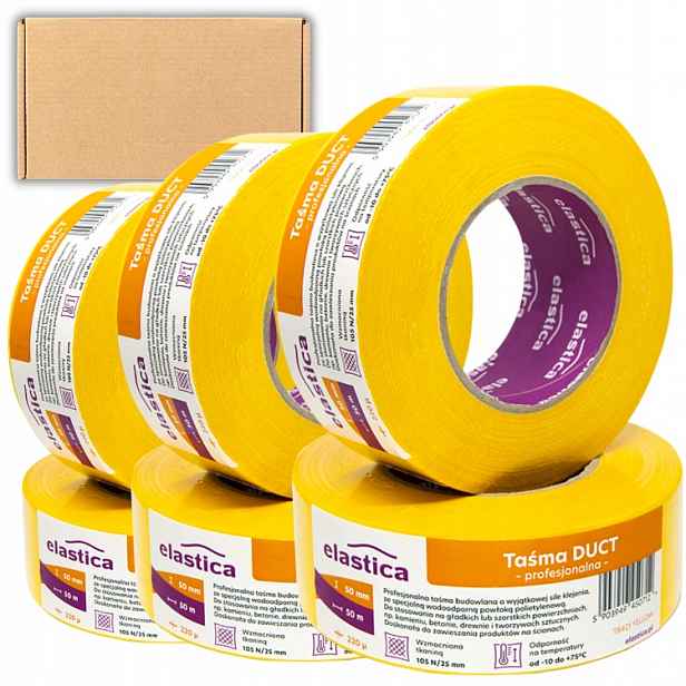 24x Žlutá Opravná Páska Duct Tape 50/50 m Extra Silná Montážní Vyztužená