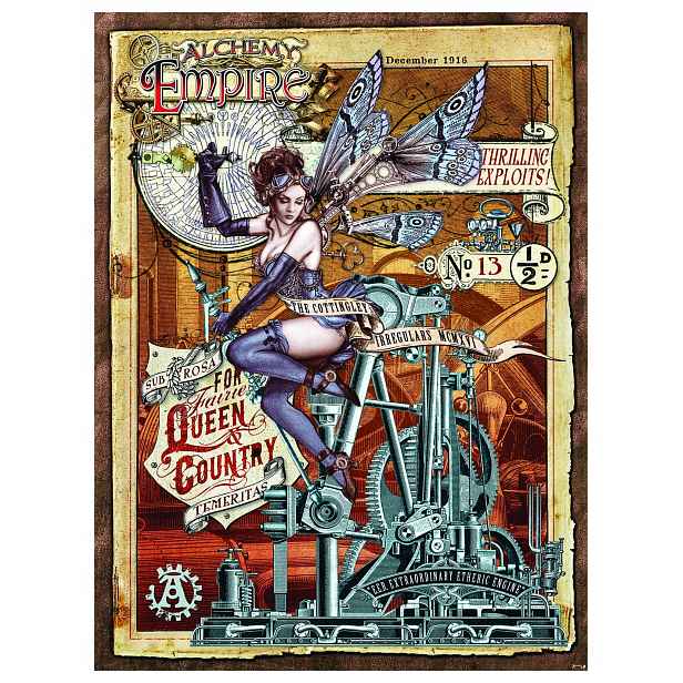 Fototapeta flízová víla Steampunk Fialová mašina času 184x254 lepidlo