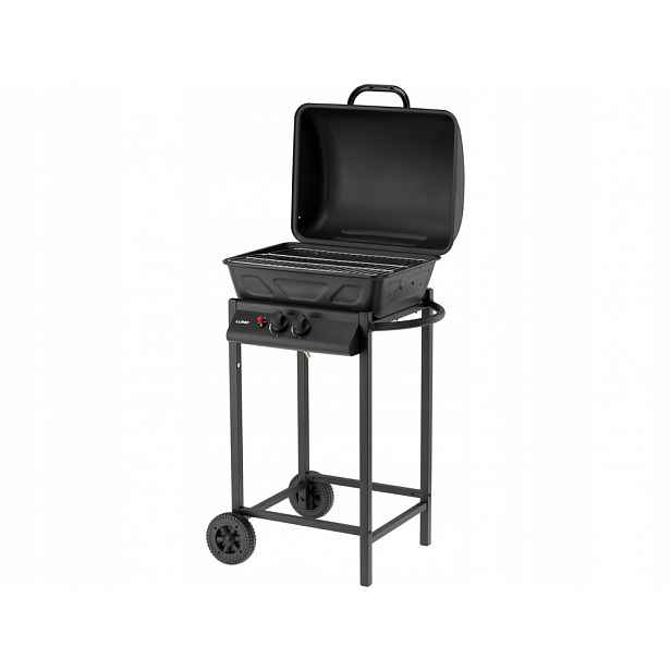 Plynový gril Lund 2 hořáky 5,5 kW černý ocelový rošt 99657