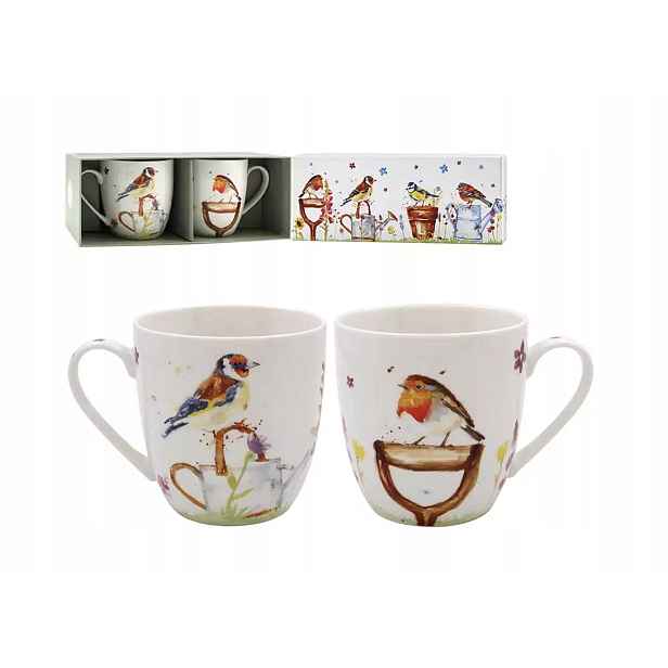 Porcelánové Hrnky Garden Birds od Jennifer Rose Ptaki Ogrodowe sada hrnků x 2