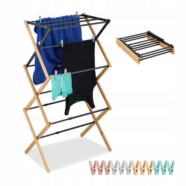 Volně stojící vertikální sušák Relaxdays 52-105 cm x 43-75 cm